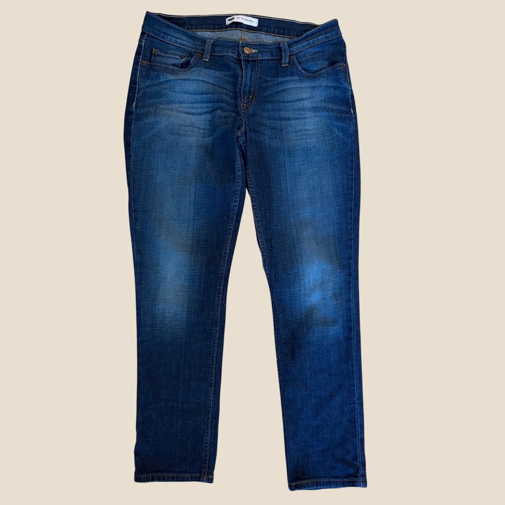 Levis 524 Too Superlow Jeans Womens 11S Dark Wash Slim Straight Denim W30 Y2K - Picture 1 of 10